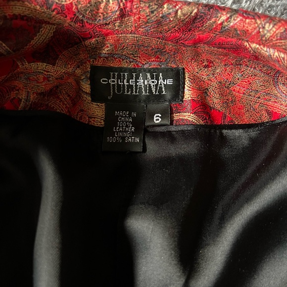 Juliana Collezione red and gold leather jacket with silk lining - Picture 3 of 3